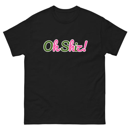 Theatre Kid Oh Shiz classic tee black front view with graphic design