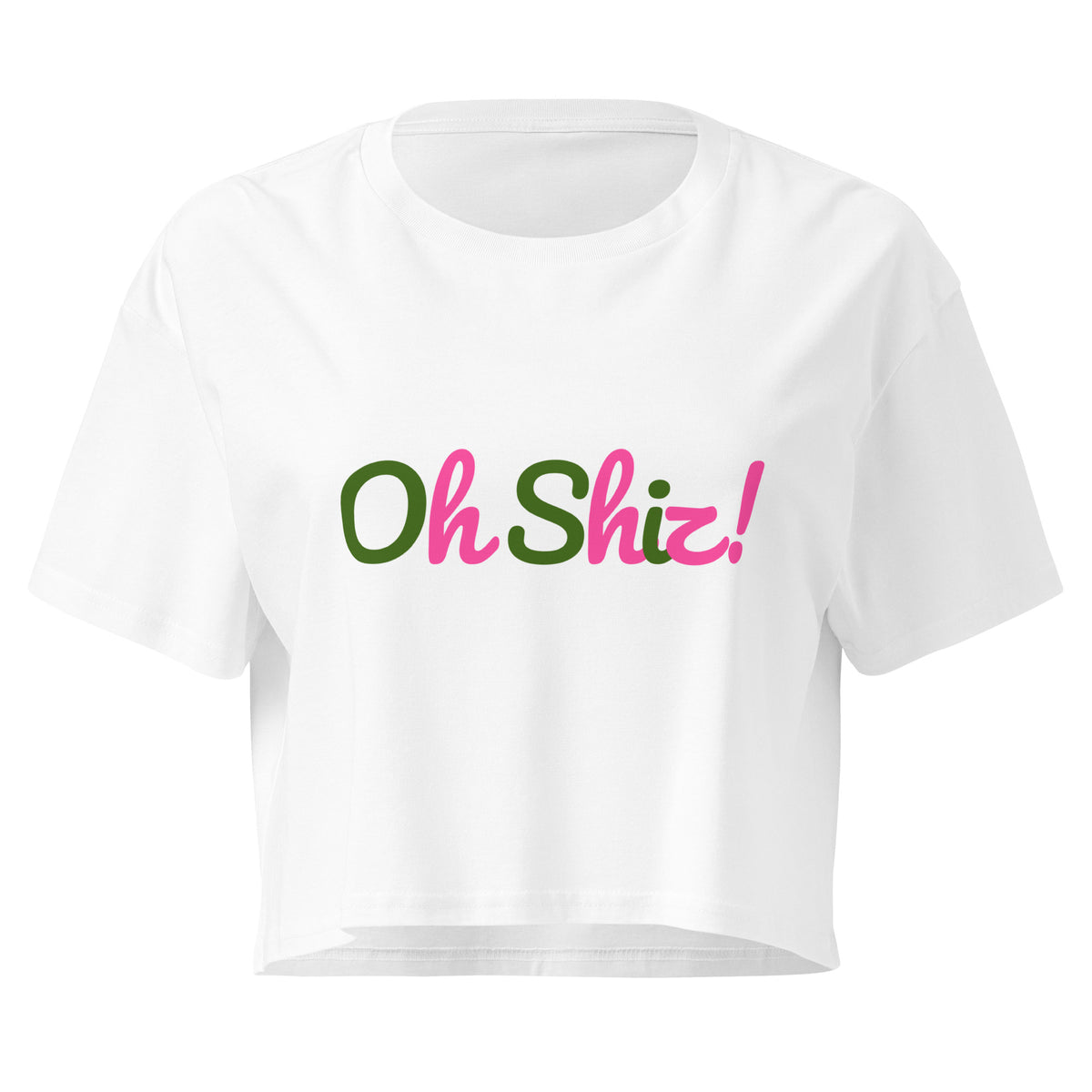 White Theatre Kid Oh Shiz women's crop top front view